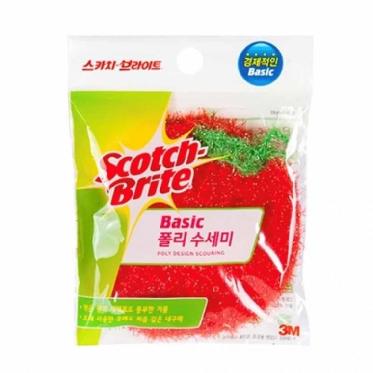 3M 폴리 수세미 1매입 탄냄비수세미 주방용수세미 반짝이수세미 스텐냄비수세미 그릇수세미