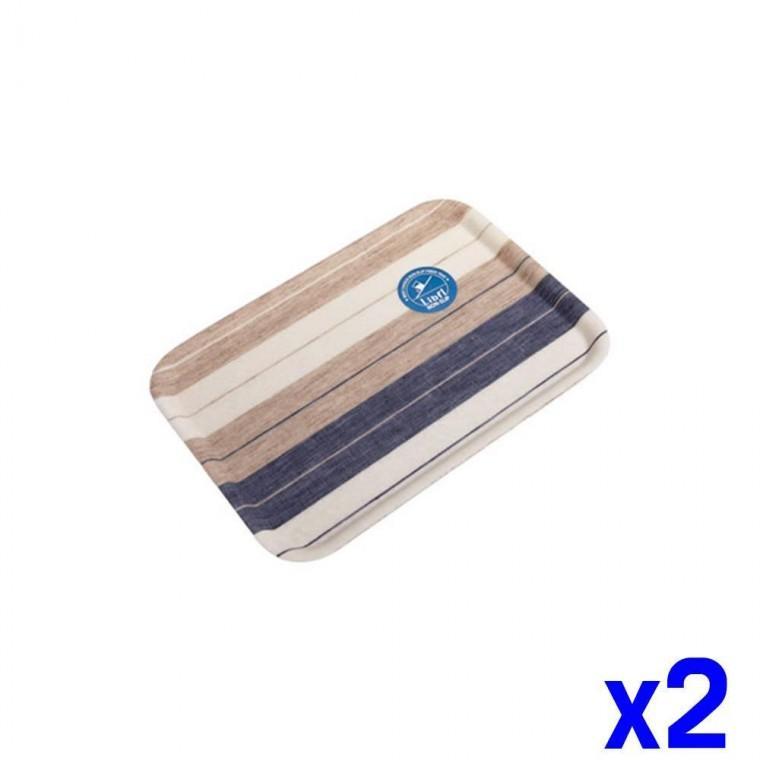 논슬립 스트라이프 쟁반 소 x2개 트레이 주방트레이