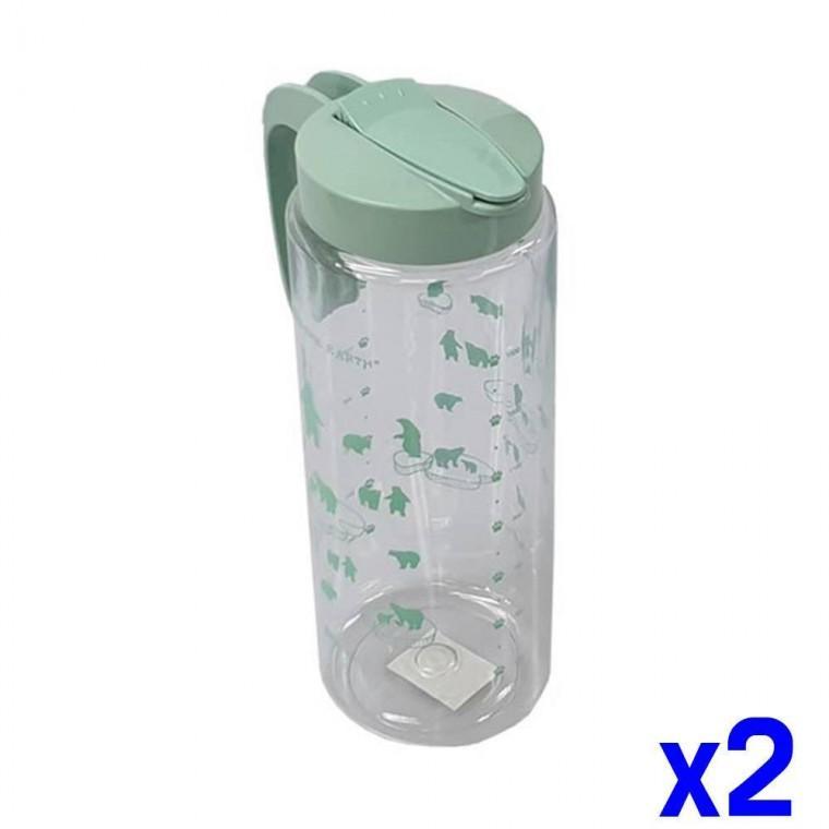 폴라베어 손잡이 물병 1.8L 그린 x2개 물통 주방물통