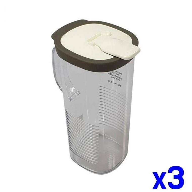 눈금선 투명 사각 물병 그레이 소 x3개 주방물병 물통