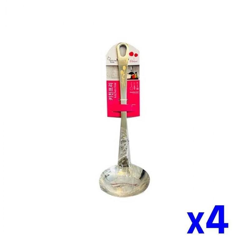 주방 스텐국자 8.5x28cm x4개 조리국자 손잡이국자