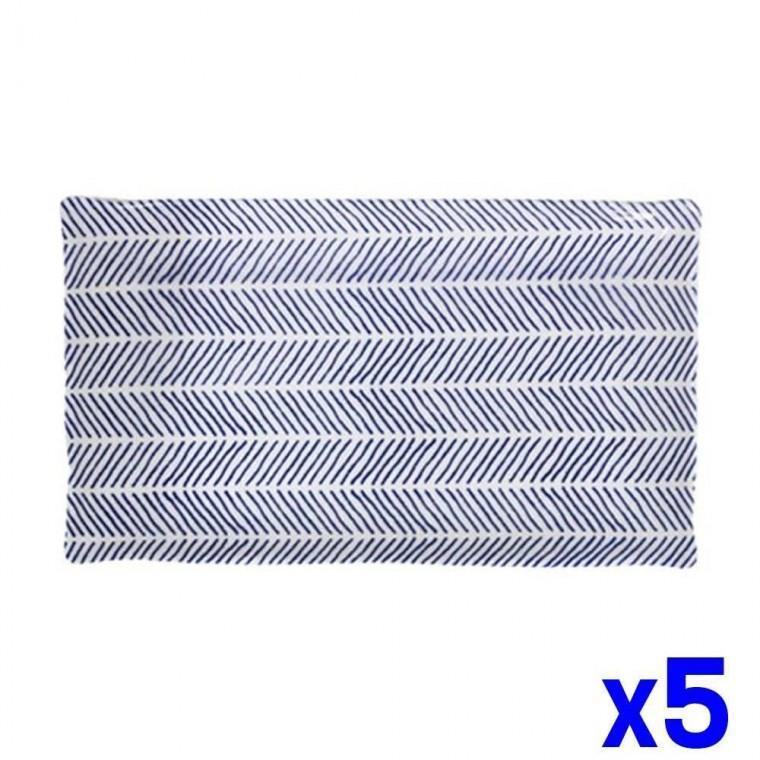 빗살라인 직사각 접시 L x5개 그릇 주방접시 식기류