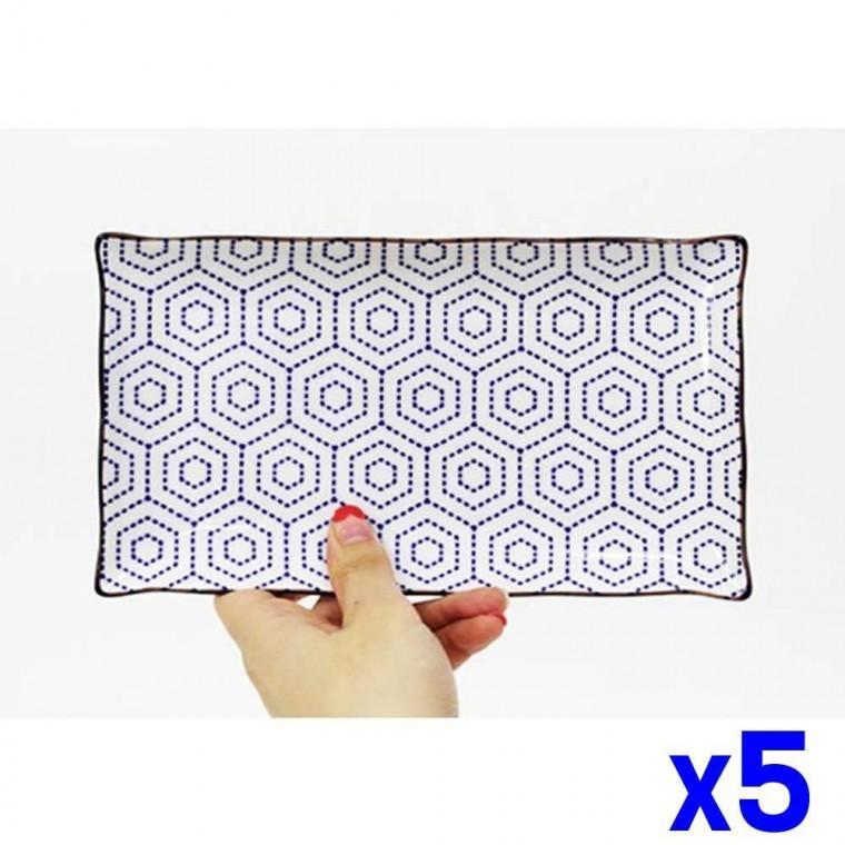 모자이크 사각접시 L x5개 주방식기 식기류 반찬접시