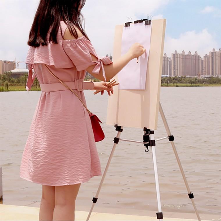 휴대용이젤 접이식 알루미늄이젤 전시용삼각대 액자받침대 실버