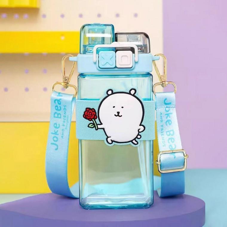 520ml 사각 빨대 물통 이유식 휴대용 보틀 간편 외출 용기
