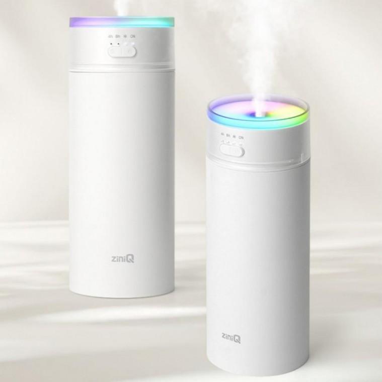 무선 LED 무지개 탁상용 휴대용 무드등 가습기 화이트