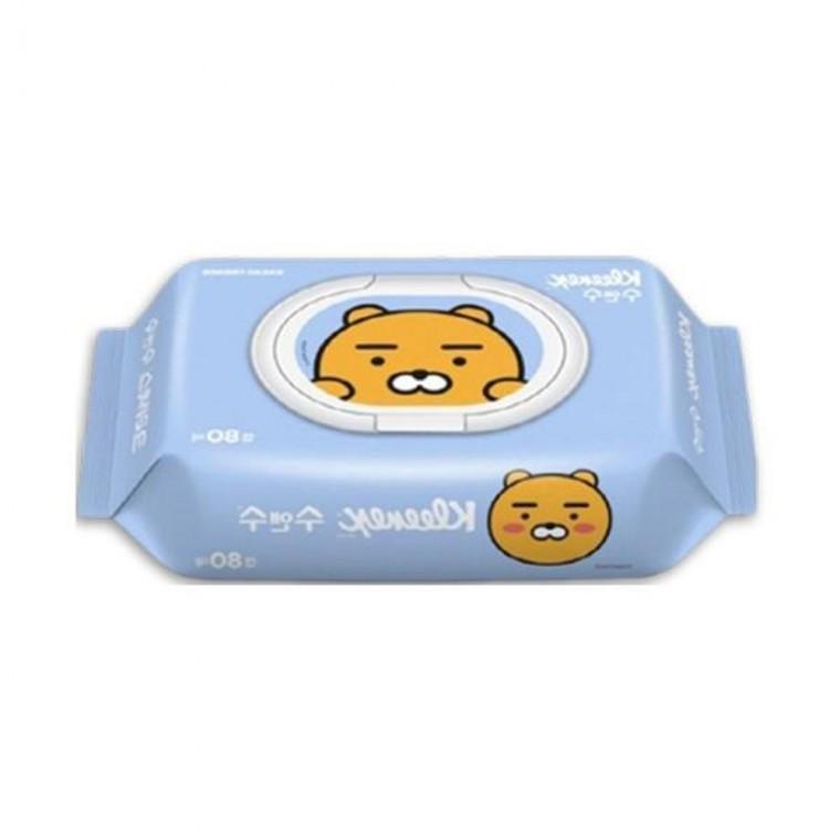 카카오프렌즈 크리넥스 캡형80매 물티슈 라이언 휴대용 캡형 아기
