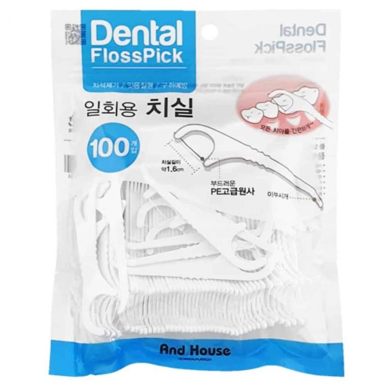 덴탈 일회용치실 100P 치실스틱 치석제거치실 휴대용치실 치실판촉물