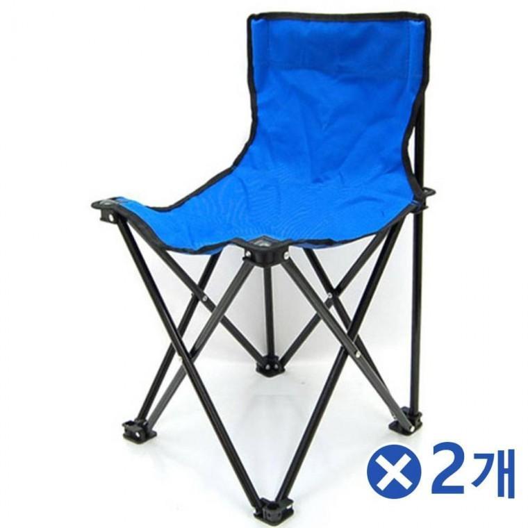 등받이가 있는 휴대용 접이식의자-색상랜덤x2개
