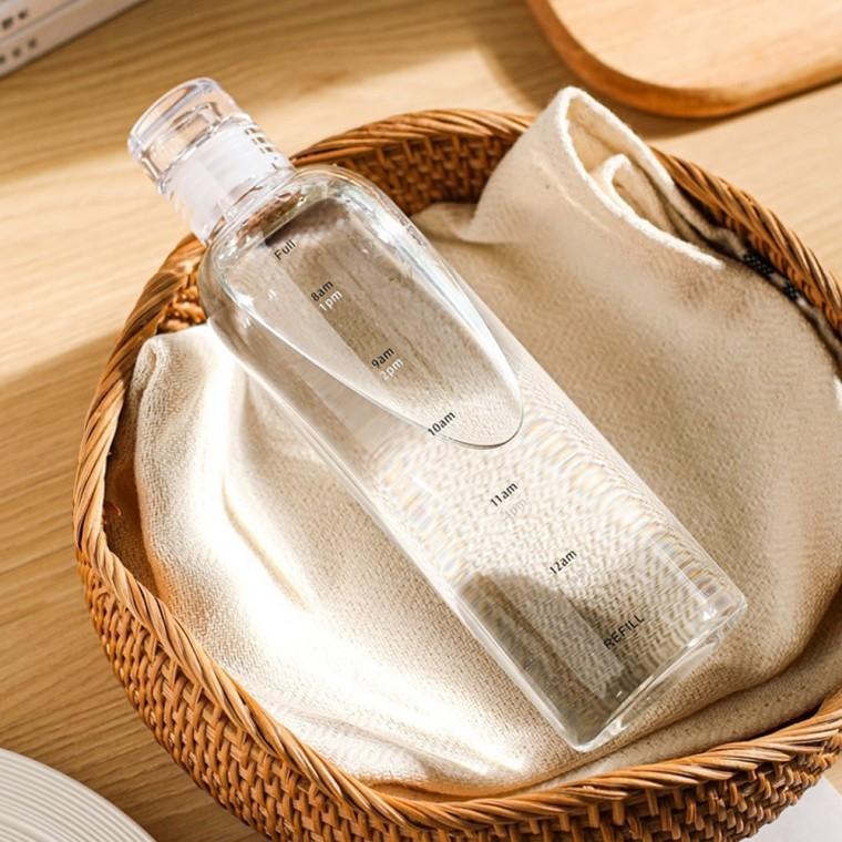 하루워터 시간 물병 2p세트(500ml) 눈금 휴대용 글라스 보틀