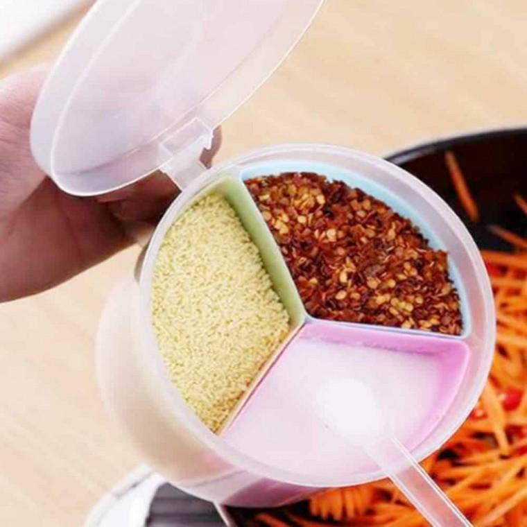 3칸 조미료 나눔통 양념보관용기 조미료보관통 밀폐조미료통 캠핑조미료통