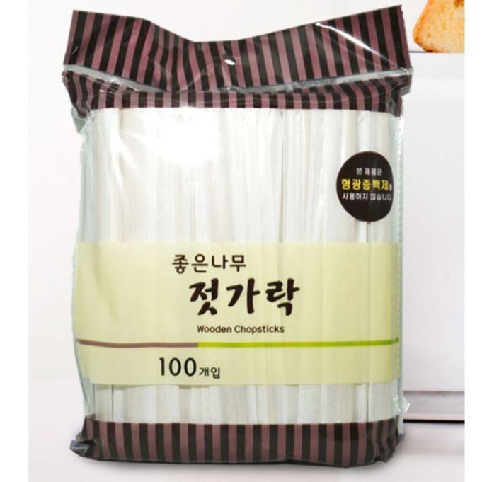 일회용 나무 젓가락 저분 젓가락 소풍 캠핑 식기 100P