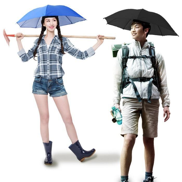 원터치 자동 모자우산 1인우산 캠핑 낚시모자 등산 그늘막 모자우산 양산
