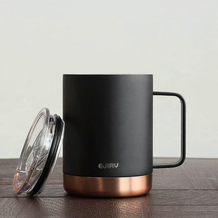 캠핑 사무실 뚜껑 스텐 머그컵 360ml