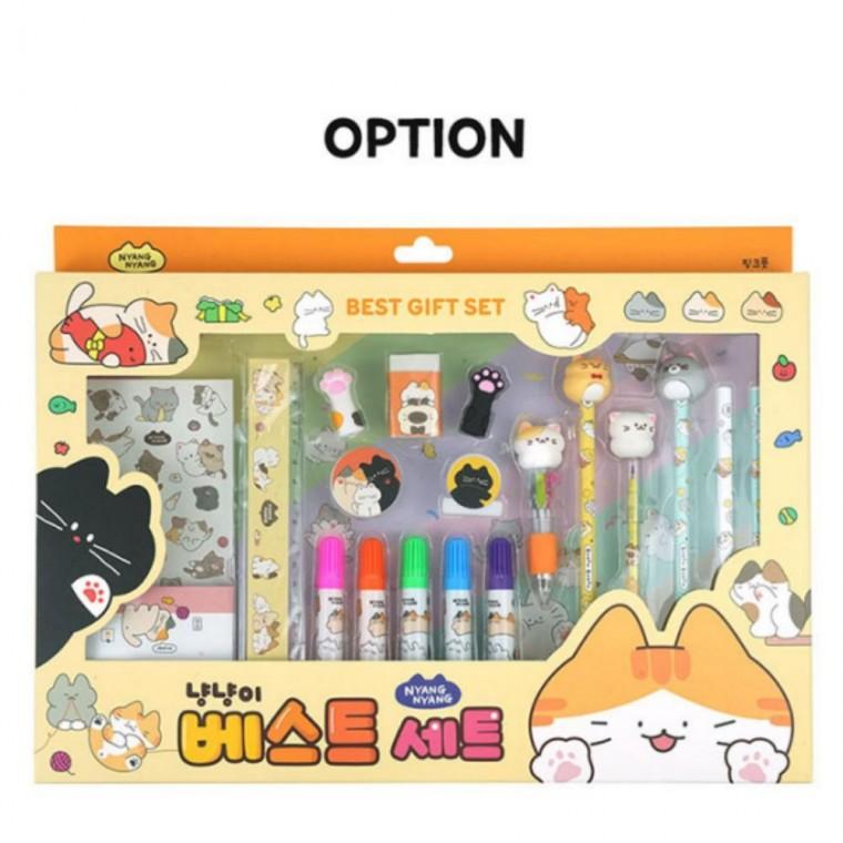 입학선물 신학기 단체주문 핑크풋 냥냥이 베스트 학용품 문구세트