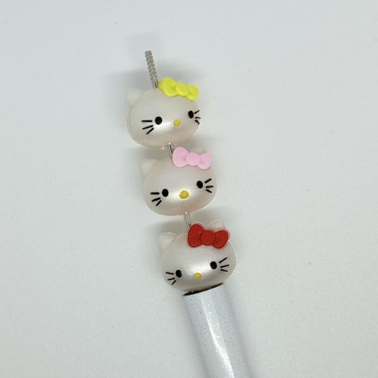 볼펜꾸미기 볼꾸 동대문 꾸미기 DIY 고양이 고무 페이스볼 캐릭터 리본