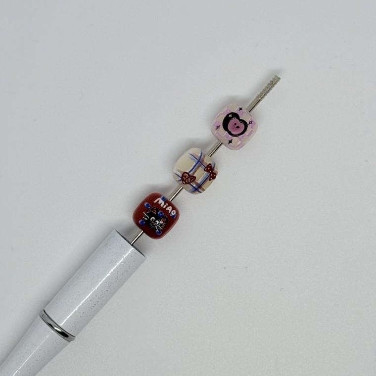 볼펜꾸미기 볼꾸 동대문 꾸미기 DIY AB코팅 체리 빵 베이커리 알록달록 미니 유광 핑크 오로라