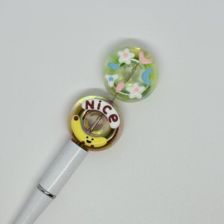 볼펜꾸미기 볼꾸 동대문 꾸미기 DIY AB코팅 도넛 마카롱 디저트 알록달록 미니 유광 빵