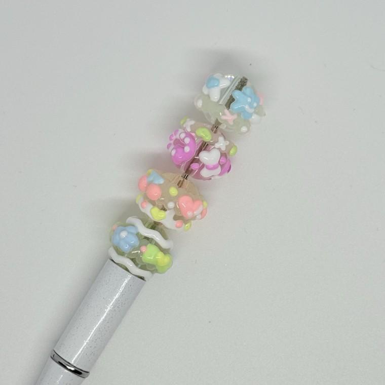 볼펜꾸미기 볼꾸 동대문 꾸미기 DIY AB코팅 플라워 케이크 디저트 꽃 알록달록 미니 유광 빅사이즈