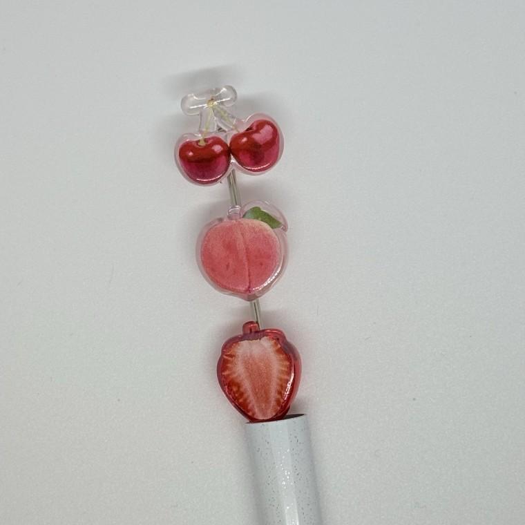 볼펜꾸미기 볼꾸 동대문 꾸미기 DIY 과일 후츠트 딸기 복숭아 체리 새콤달콤