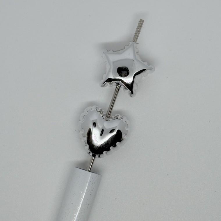 볼펜꾸미기 볼꾸 동대문 꾸미기 DIY 실버 통통 별 하트 유광