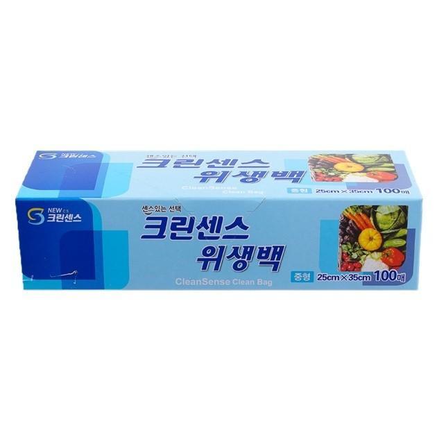 뽑아쓰는 중형 위생백 100매입 25x35cm 식품보관 비닐팩 HDPE 다용도 주방용품