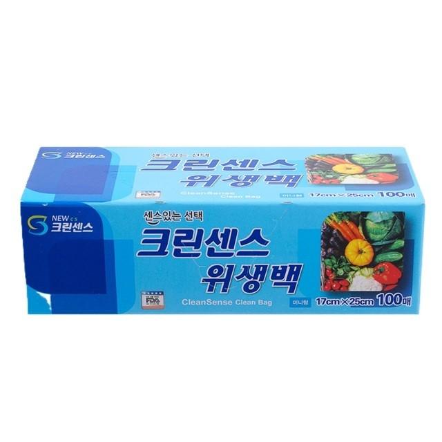 뽑아쓰는 미니형 위생백 100매입 17x25cm 식품보관 비닐팩 HDPE 다용도 주방용품