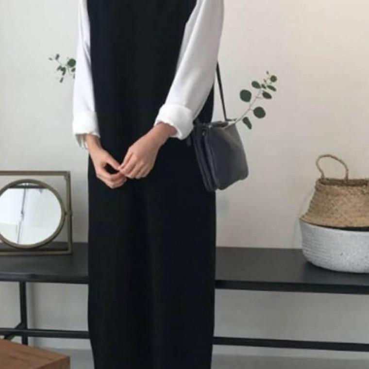 레이어드 롱조끼 여성 베이직 편안한 치마 니트