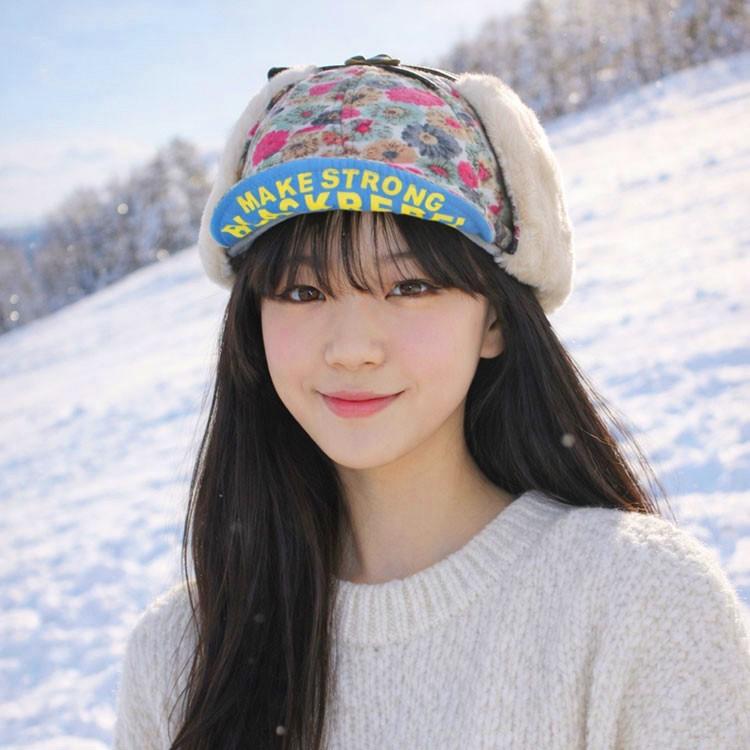 플라워 귀달이 방한모 털모자 방울 겨울모자 귀달이모자 스키장 방울모자 왕방울모자 겨울버킷햇 겨울벙