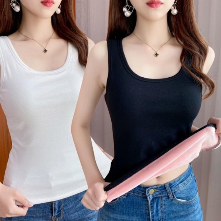 여성 겨울 이너 기모 무지 기본 디자인 민소매 나시