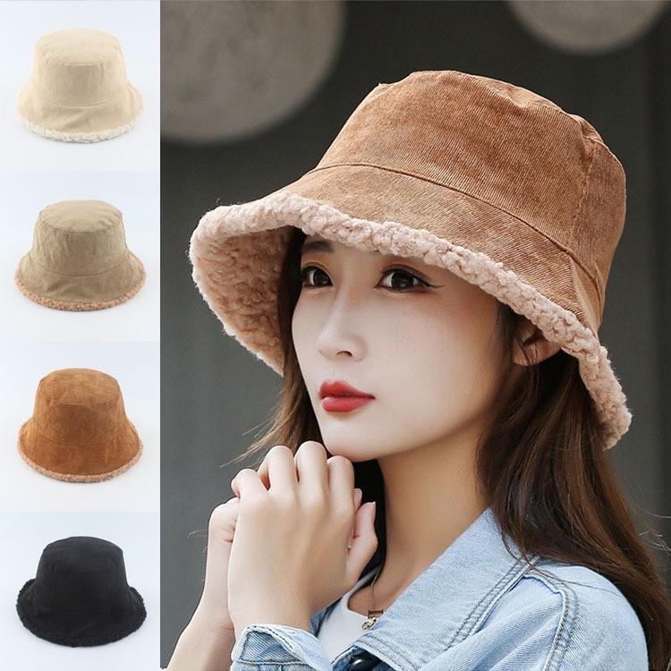 겨울모자 겨울벙거지 양털 뽀그리 코듀로이 버킷햇