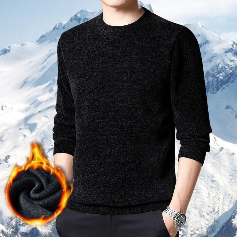 겨울 니트 스웨터 남성 기모 긴팔 라운드넥 맨투맨