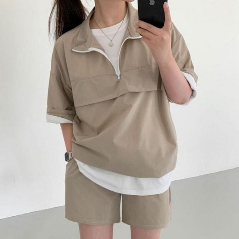 여성 반팔 세트 HHD81 귀여운 티숙 겨울신상 여성 루즈핏 롱맨투맨티 티 나시 봄맨투맨 박시 오프숄더 여자
