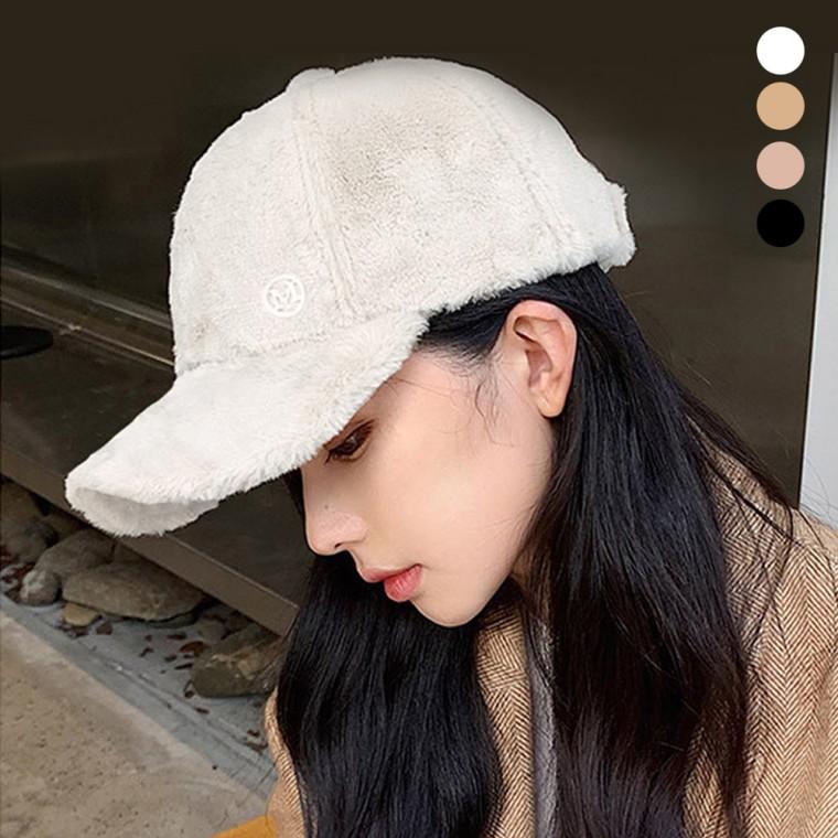 영문 포인트 겨울 패션 아이템 모자 퍼 털 모자 볼캡