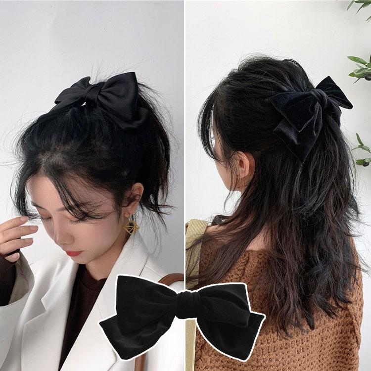 봄겨울 파티핀 학생 왕리본핀 벨벳 반묶음핀 엘프핀