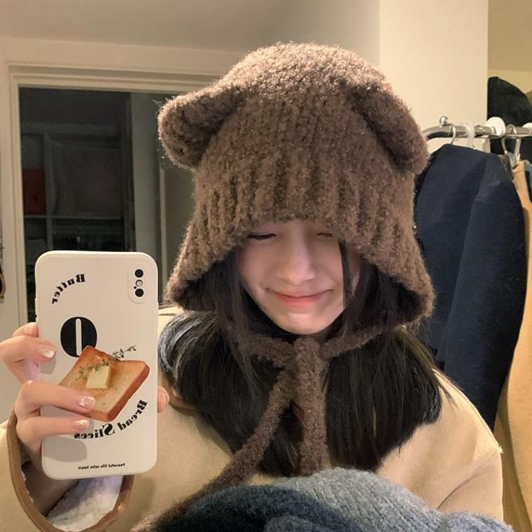 궈여운 냥냥이 여성 부들부들 패션 겨울비니 모자