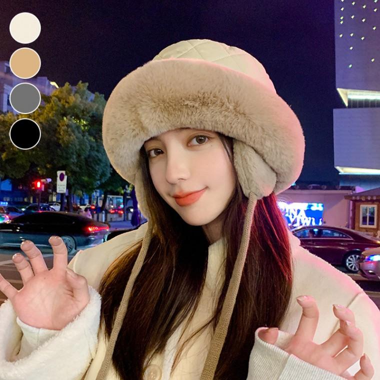 겨울 푹신한 두꺼운 패딩 이어컵 다재다능 한파 모자