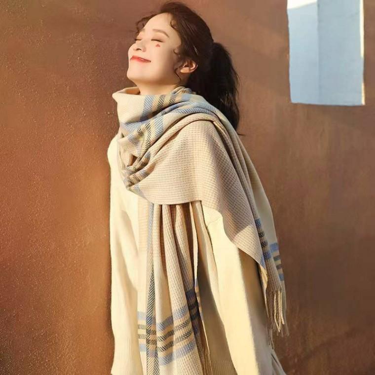 남여공용 가을 겨울 체크포인트 머플러 목돌이 부들