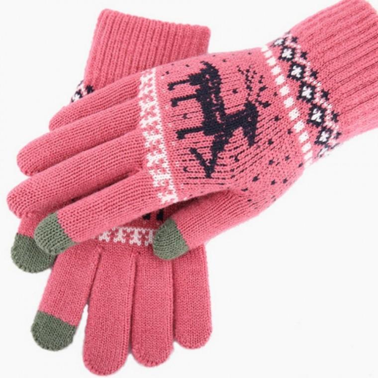 best GLOVES 사슴 기모 터치장갑 겨울 니트 커플장갑