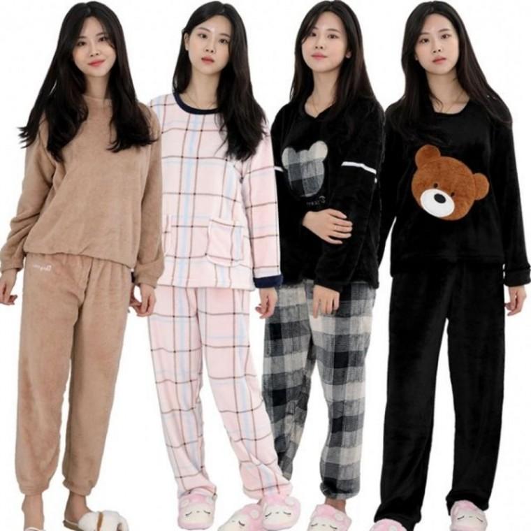 극세사잠옷 겨울 수면세트 잠옷세트 파자마 홈웨어 겨울 여성 극세사 파자마