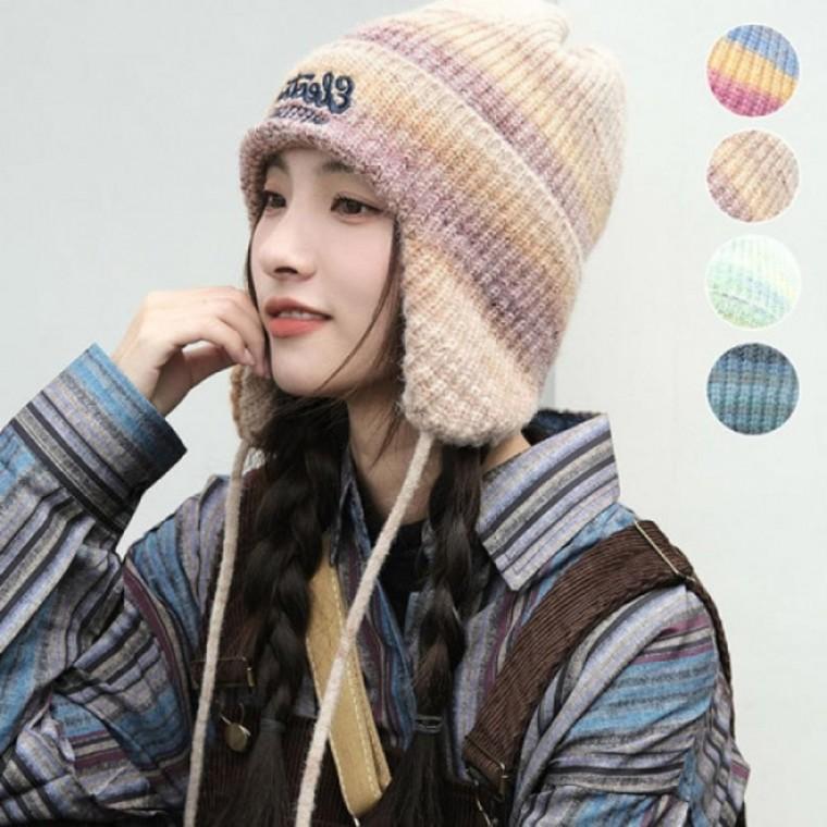 귀달이 레인보우 비니 니트 레인보우 따뜻한모자 패션모자 남성 겨울모자