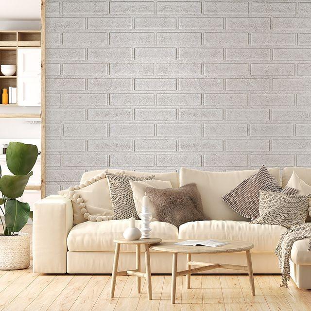 폼블럭 블럭아이 8mmX1mX70cm 10개 모던 브라운도트/포인트시트지 단열재 인테리어벽지 거실 벽돌 스티커
