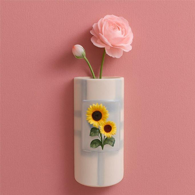 해바라기 화병 생화 조화 수경재배 인테리어 벽걸이 도자기 꽃병