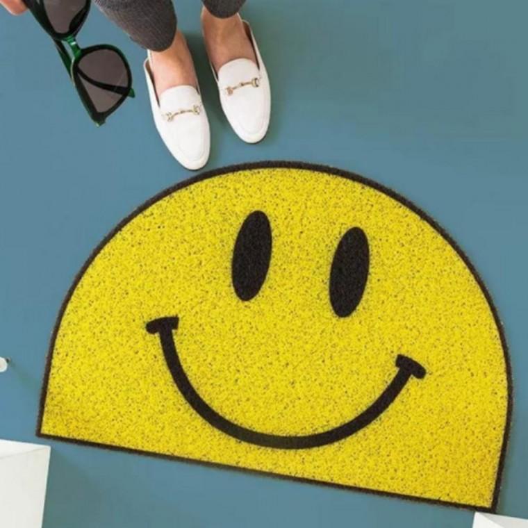 현관매트 PVC 노랑 스마일 발매트 인테리어매트 누들매트 왕골자리 발매트
