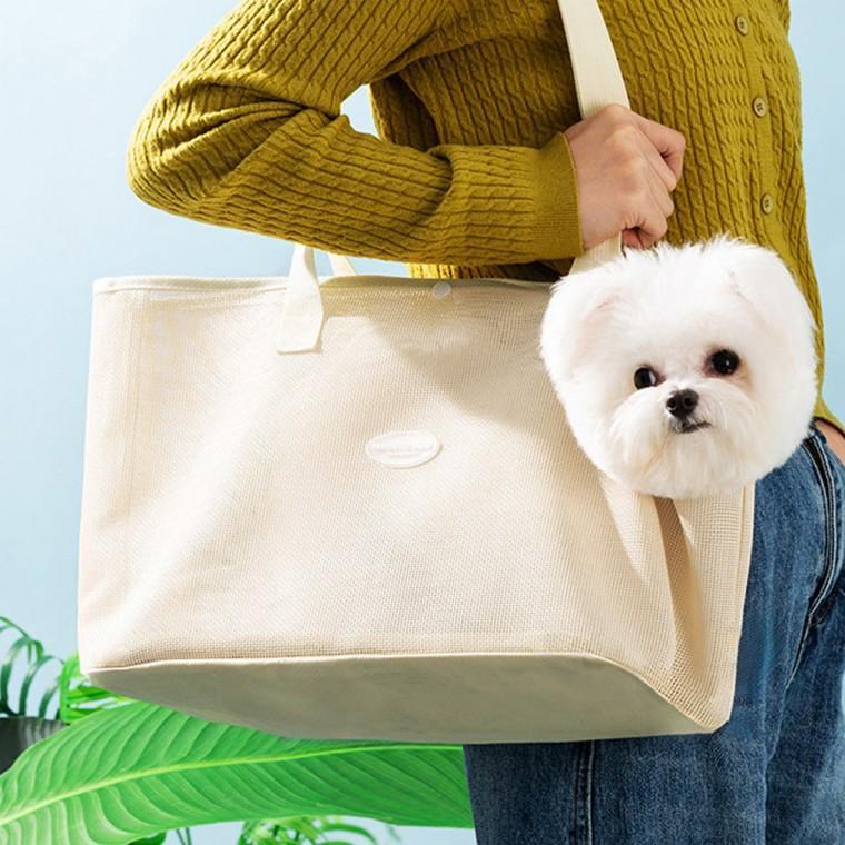 댕투게더 반려동물 이동가방 강아지 이동백 애견가방 베이지