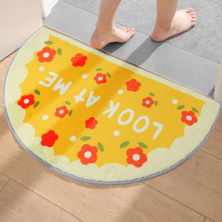푹신푹신 소프트 반달 발매트(동백꽃)