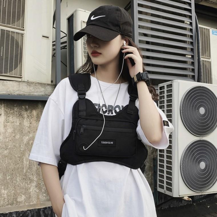 조끼가방 앞으로매는가방 와일드 스포츠 체스트백 블랙