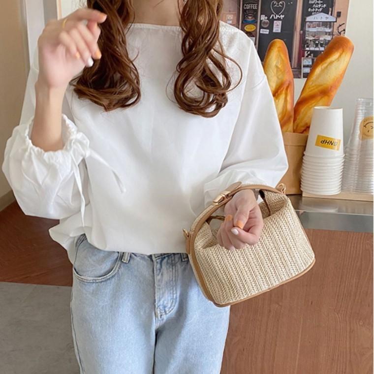 가방 밀짚 손가방 토트백 여름 라탄 크로스백 미니