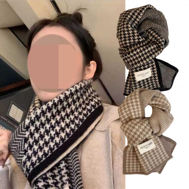 포근 하운드 체크 목도리 머플러 스카프