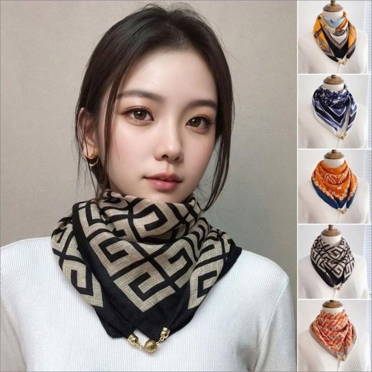쁘띠 머플러 스카프 마그네틱 목걸이형 패턴 여자 자석
